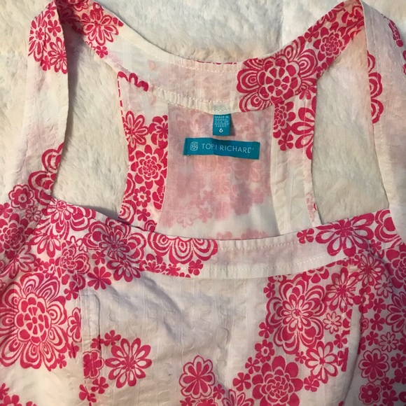 Tori Richards Dress Pink/White Floral Size: 6 - Picture 3 of 3